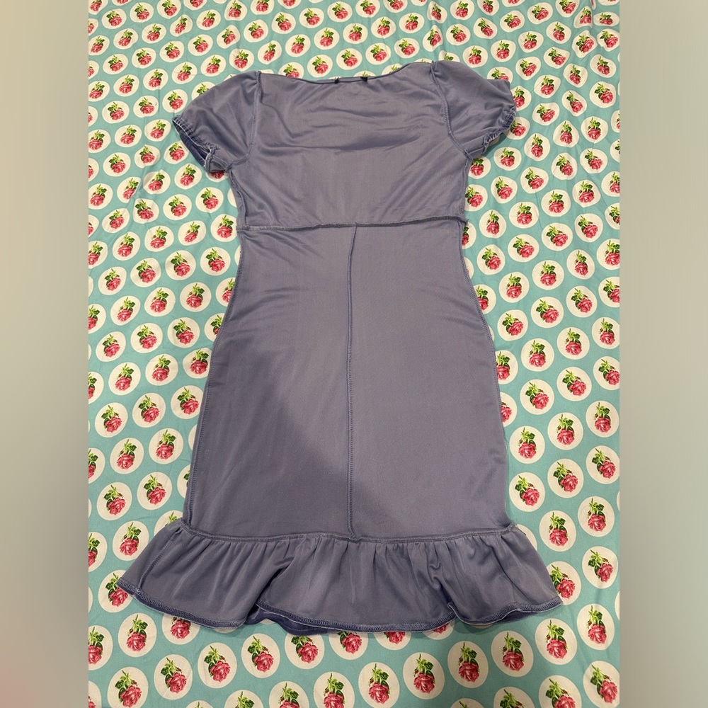 Vintage forever 21 stretchy lavender bodycon babydoll velvet dress. - Picture 8 of 14
